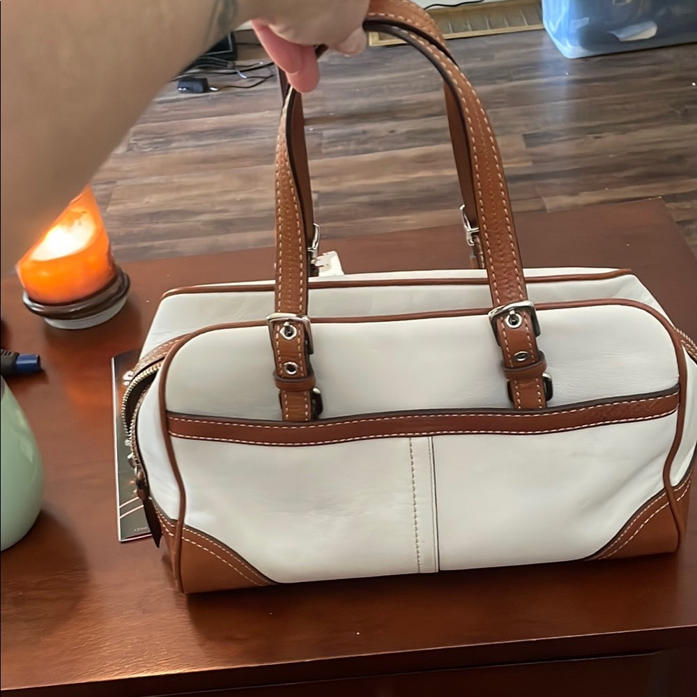 Coach Leather satchel, classic, white,  NWOT